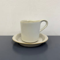 Duet Mug with Saucer, White