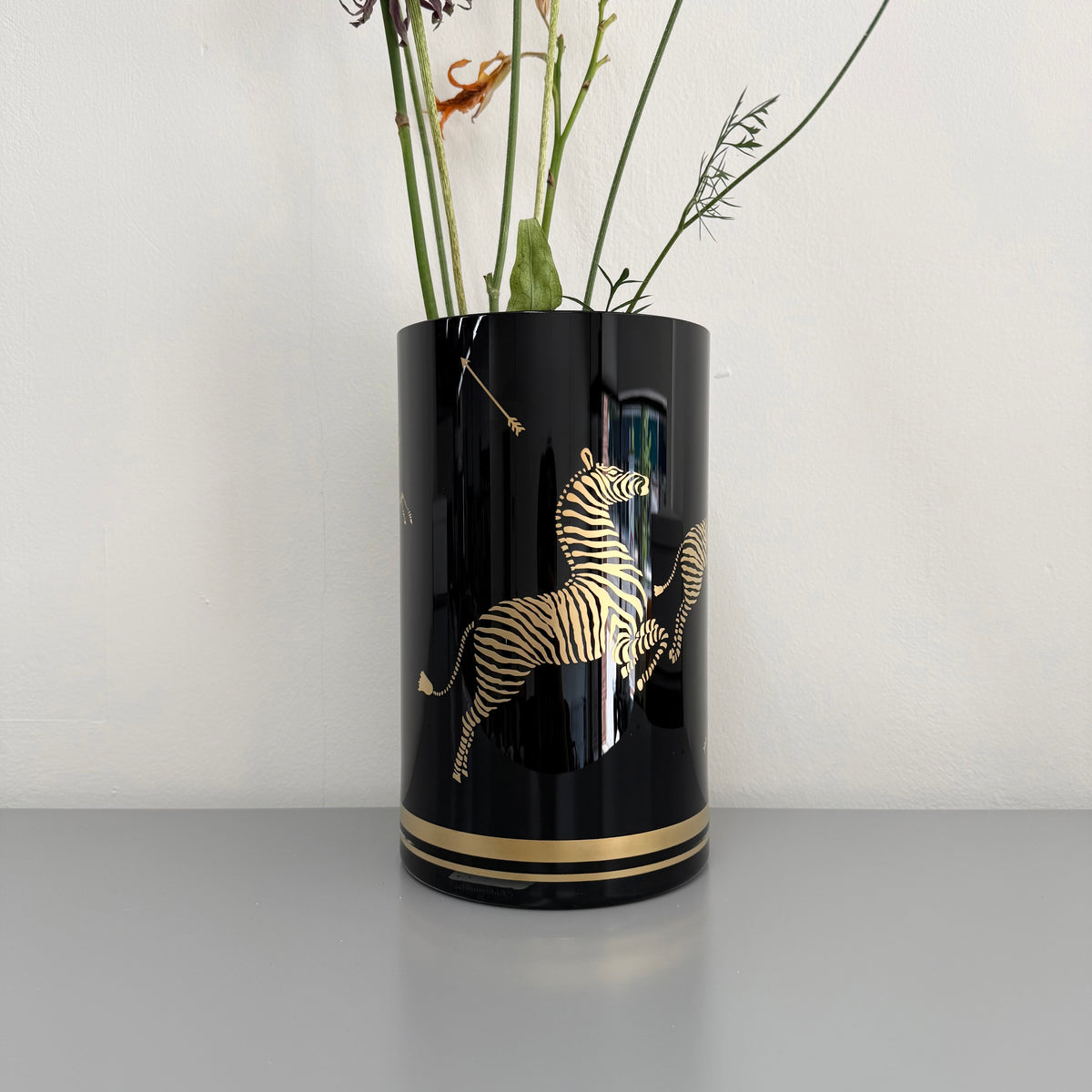 Large Crystal Zebra Vase