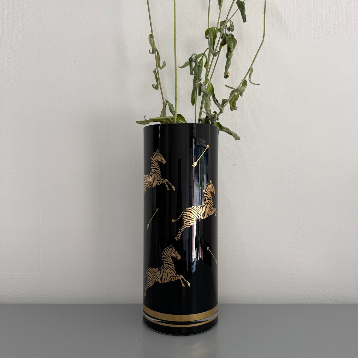 Tall Crystal Zebra Vase