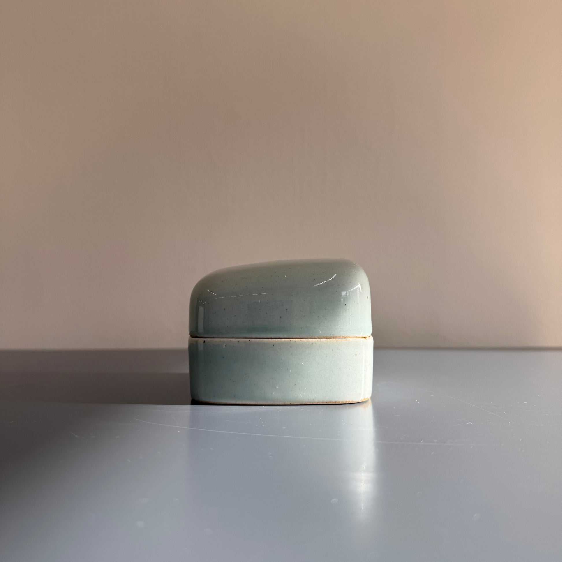 Candle Vessel, Celadon Porcelain