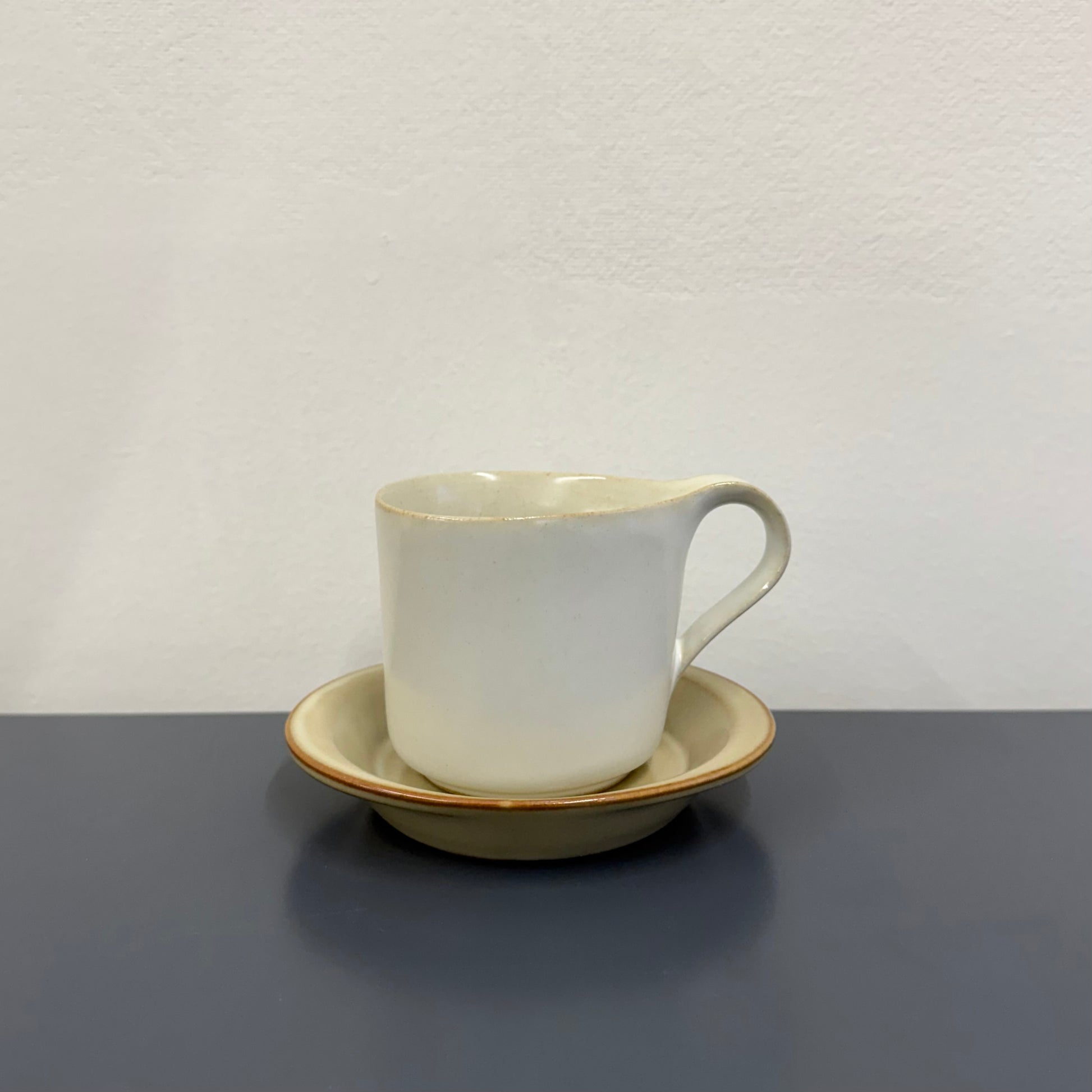 Duet Cup with Saucer, White