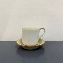 Duet Cup with Saucer, White