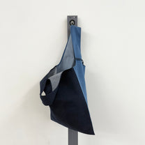 Soft Denim Tote Bag, Half Blue Half Navy