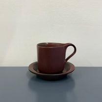Duet Cup with Saucer, Red